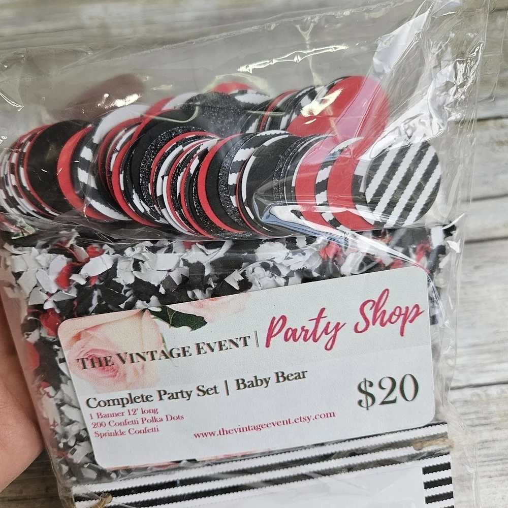 Baby Bear- Black and White Bear Party Banner Set